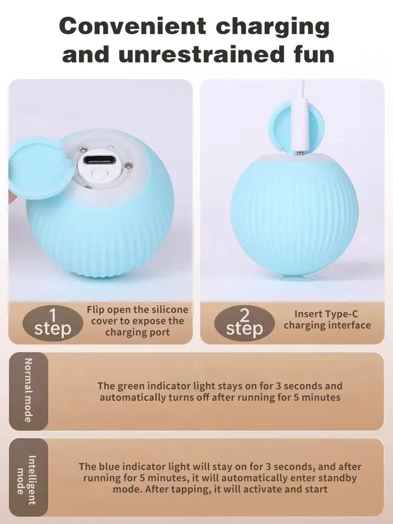 Interactive Electric Cat Ball - Automatic Rolling Smart Toy for Fun Indoor Play and Training!