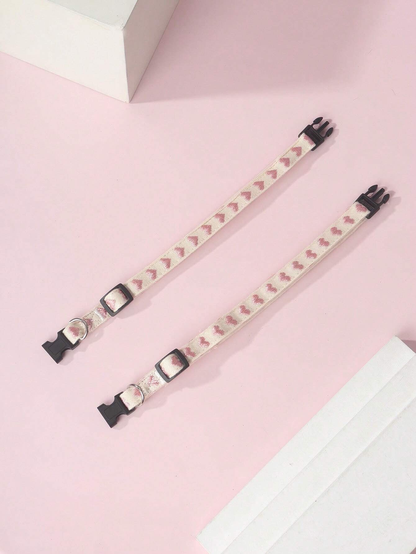 1Pc Love Pattern Jacquard Soft Pet Collar Suitable for Small Cats and Dogs (Not for Large Dogs)