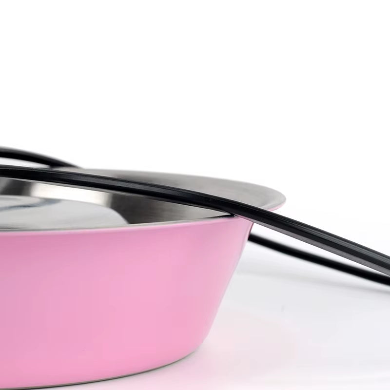 Vibrant Stainless Steel Pet Bowls - Chic Food & Water Dishes for Cats and Puppies