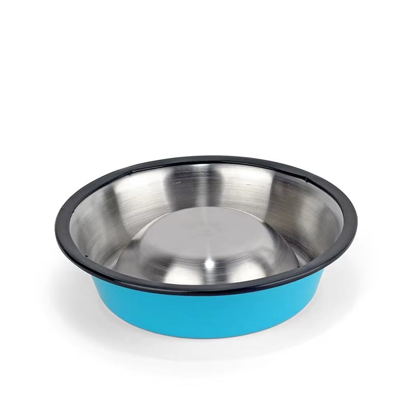 Vibrant Stainless Steel Pet Bowls - Chic Food & Water Dishes for Cats and Puppies
