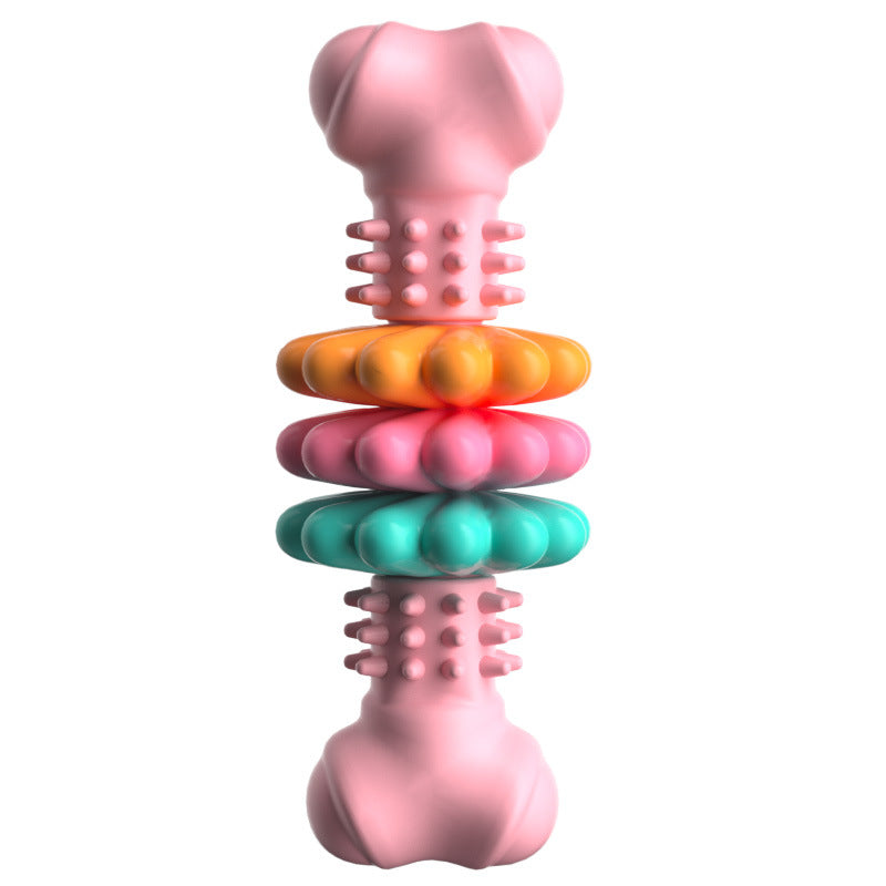 Indestructible TPR Dog Bone Chew Toy - Teeth Cleaning & Bite Resistant Teething Toy for Happy, Healthy Pets!