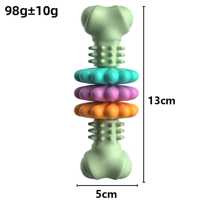 Indestructible TPR Dog Bone Chew Toy - Teeth Cleaning & Bite Resistant Teething Toy for Happy, Healthy Pets!
