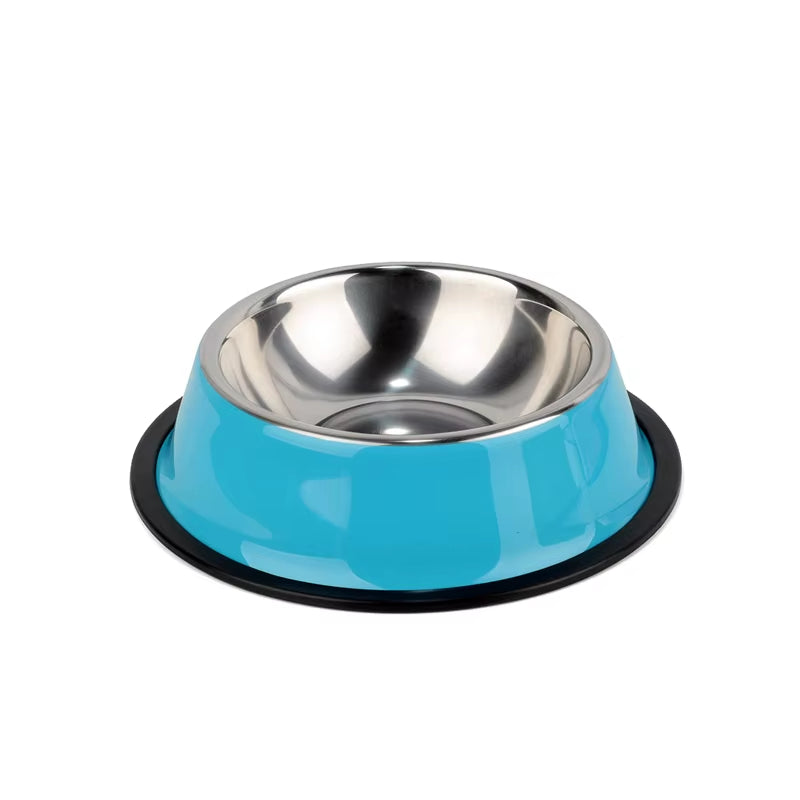 Vibrant Stainless Steel Pet Bowls - Chic Food & Water Dishes for Cats and Puppies