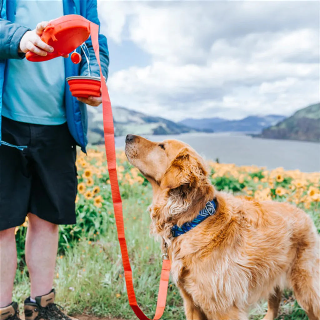 Ultimate 4-in-1 Retractable Dog Leash with Water Bottle & Bowl - Perfect for Walking & Running Your Pet!