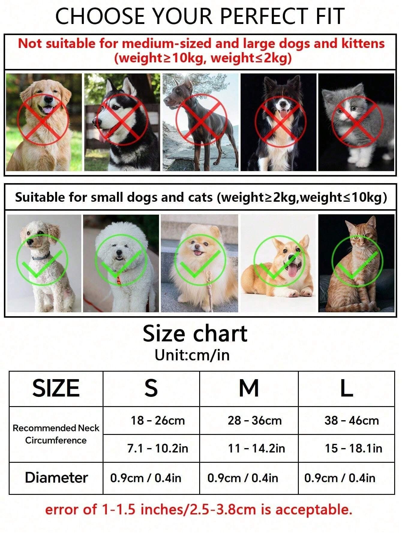 1Pc Love Pattern Jacquard Soft Pet Collar Suitable for Small Cats and Dogs (Not for Large Dogs)