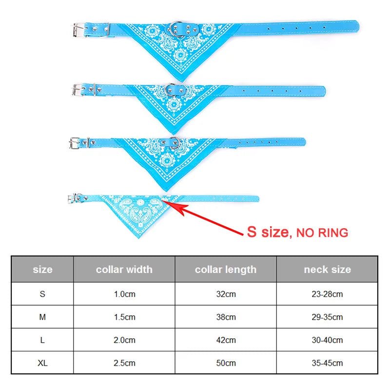 Trendy Paisley Pattern Adjustable PU Leather Pet Bandanas for Stylish Dogs & Cats