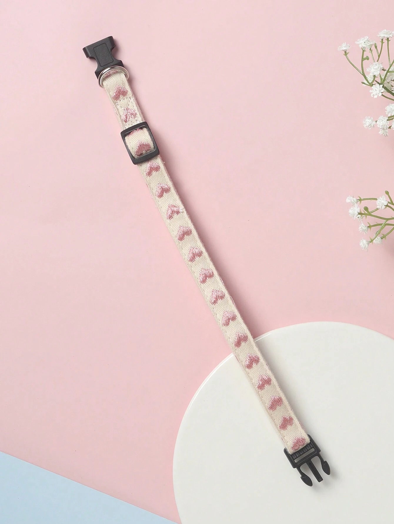 1Pc Love Pattern Jacquard Soft Pet Collar Suitable for Small Cats and Dogs (Not for Large Dogs)