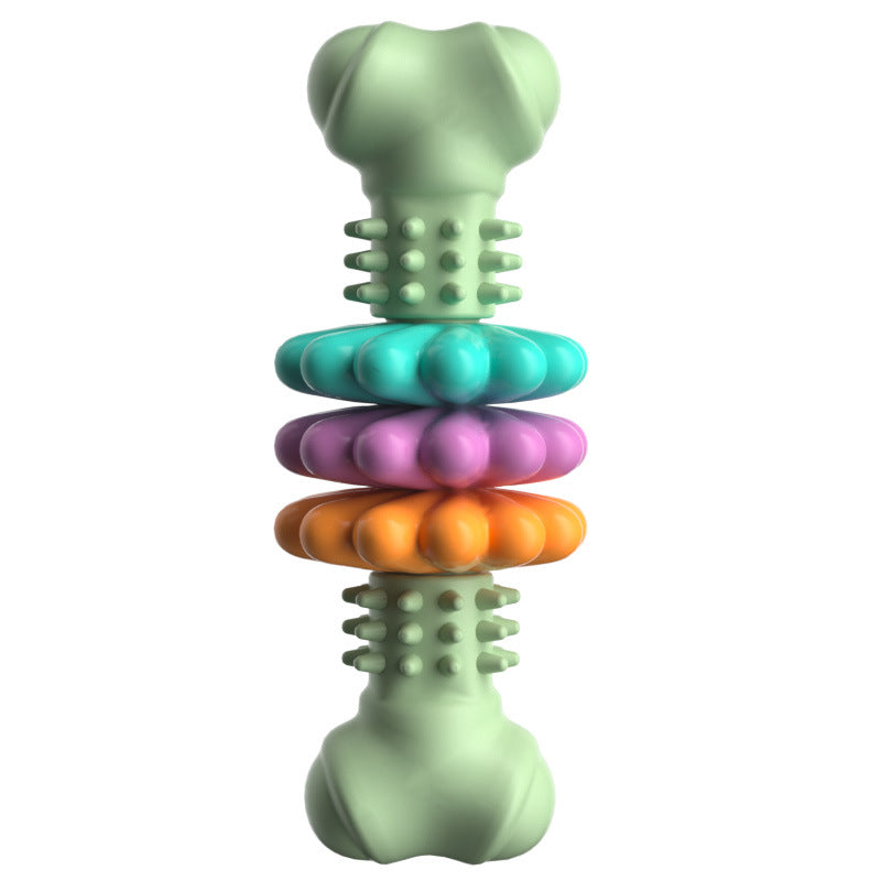 Indestructible TPR Dog Bone Chew Toy - Teeth Cleaning & Bite Resistant Teething Toy for Happy, Healthy Pets!