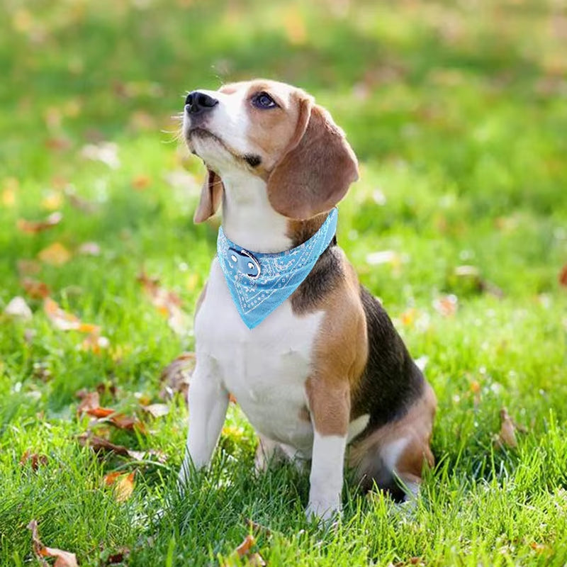Trendy Paisley Pattern Adjustable PU Leather Pet Bandanas for Stylish Dogs & Cats