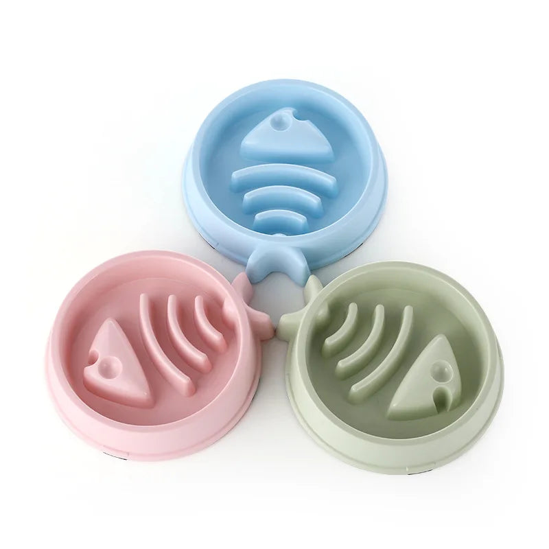 Healthy Slow Feed Bowl for Cats and Dogs - Anti-Choking Design, Non-Slip Base, Multiple Colors & Shapes Available!