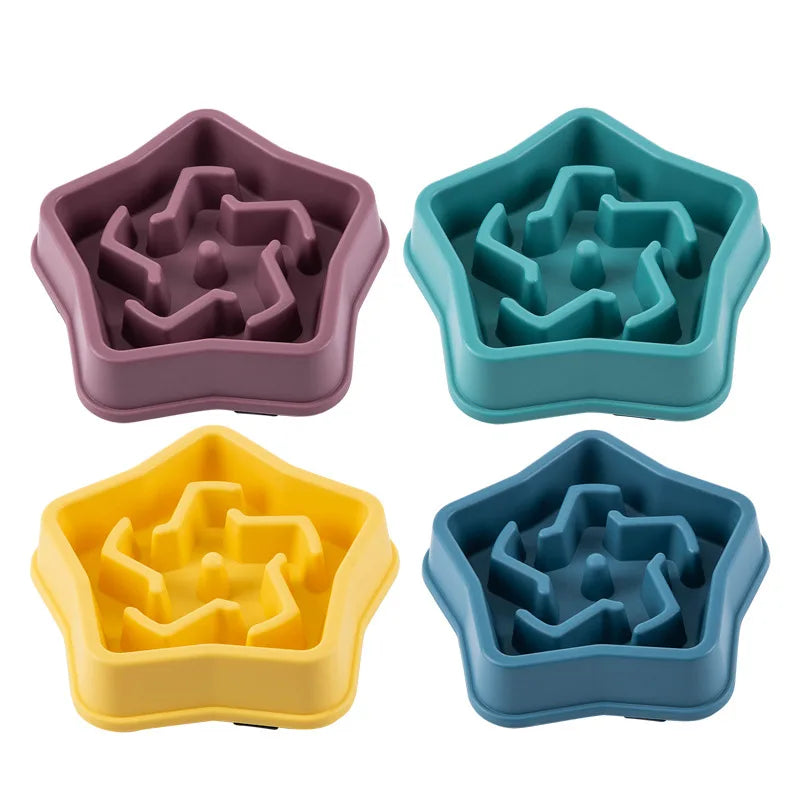 Healthy Slow Feed Bowl for Cats and Dogs - Anti-Choking Design, Non-Slip Base, Multiple Colors & Shapes Available!