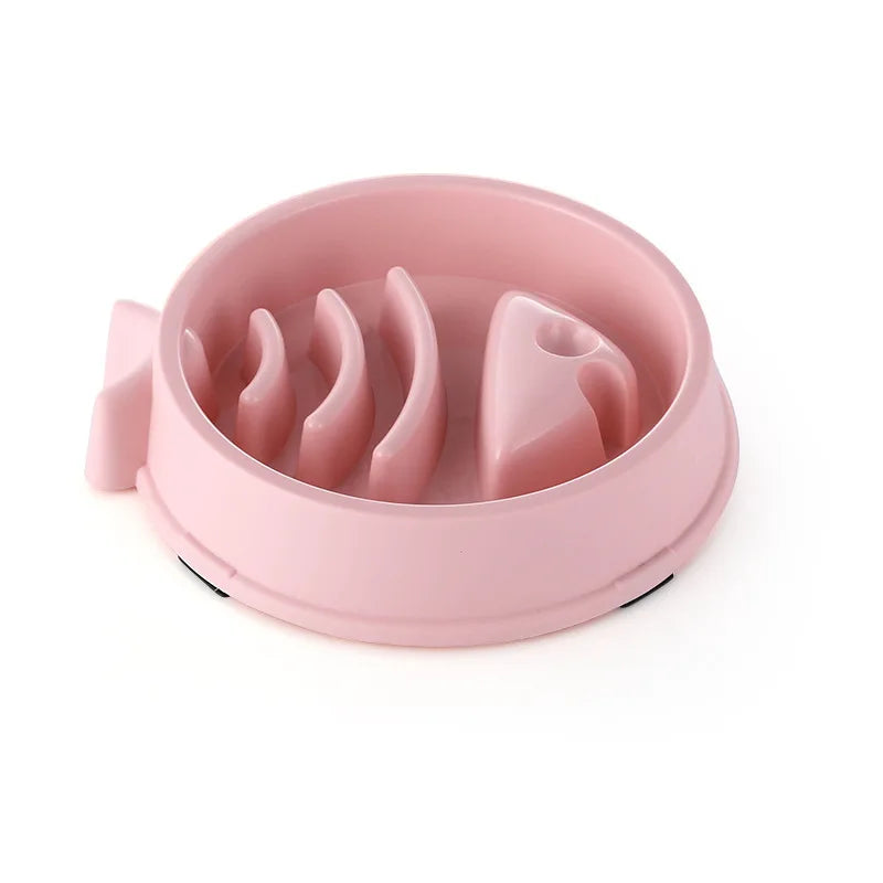 Healthy Slow Feed Bowl for Cats and Dogs - Anti-Choking Design, Non-Slip Base, Multiple Colors & Shapes Available!