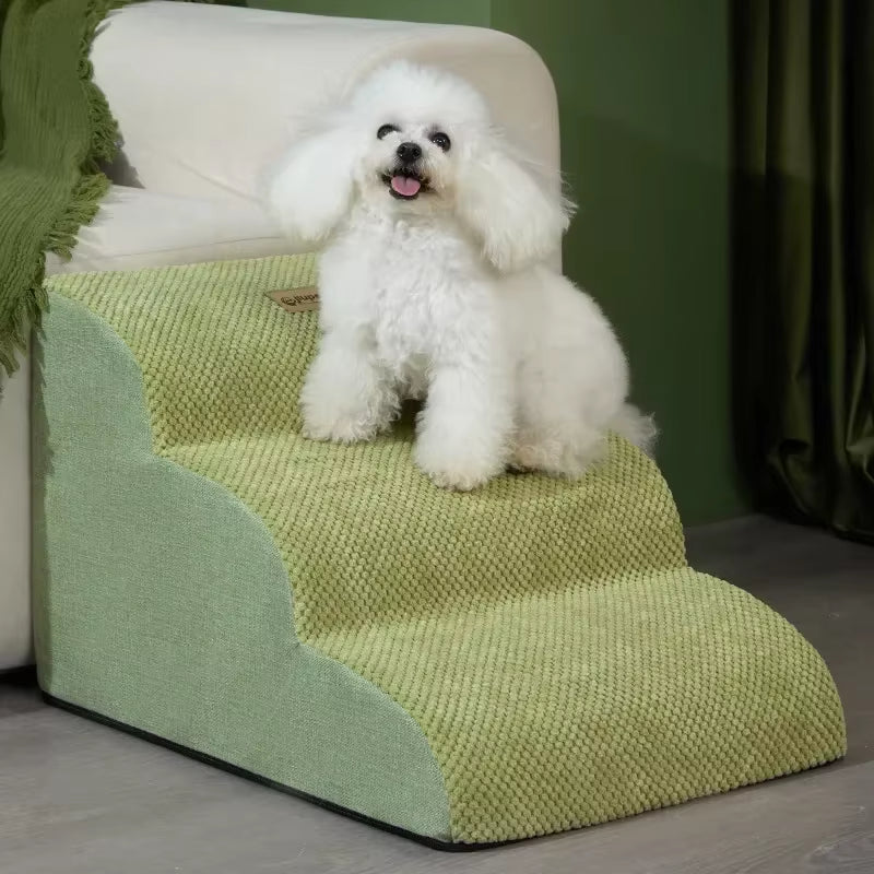 Pet Stairs for Small Dogs & Cats - Anti-Slip 2/3/4 Step Ramp Ladder with Removable Design for Easy Bed Access!