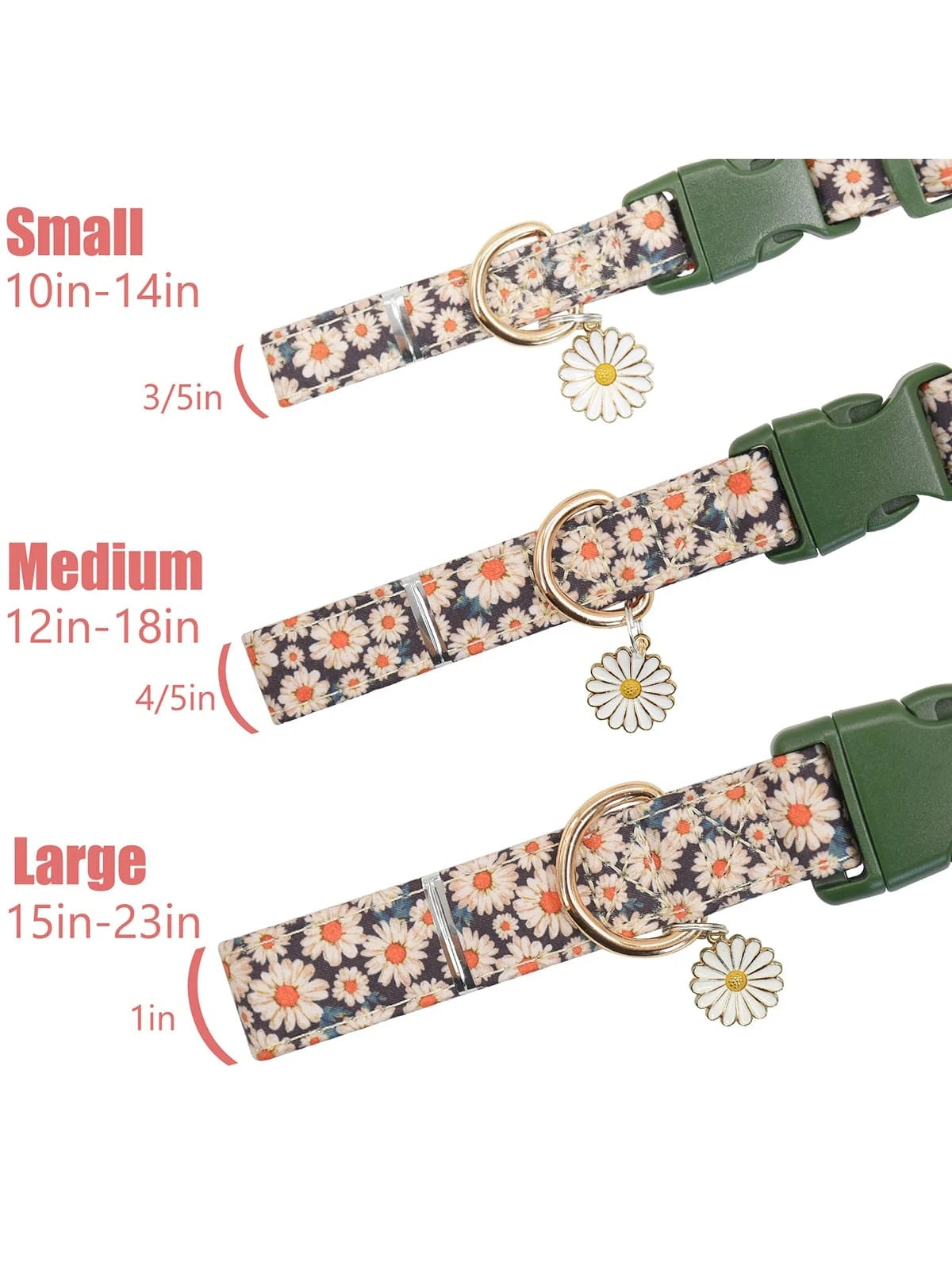 Stylish Flower Pattern Quick Release Dog Collar for Indoor & Outdoor Adventures