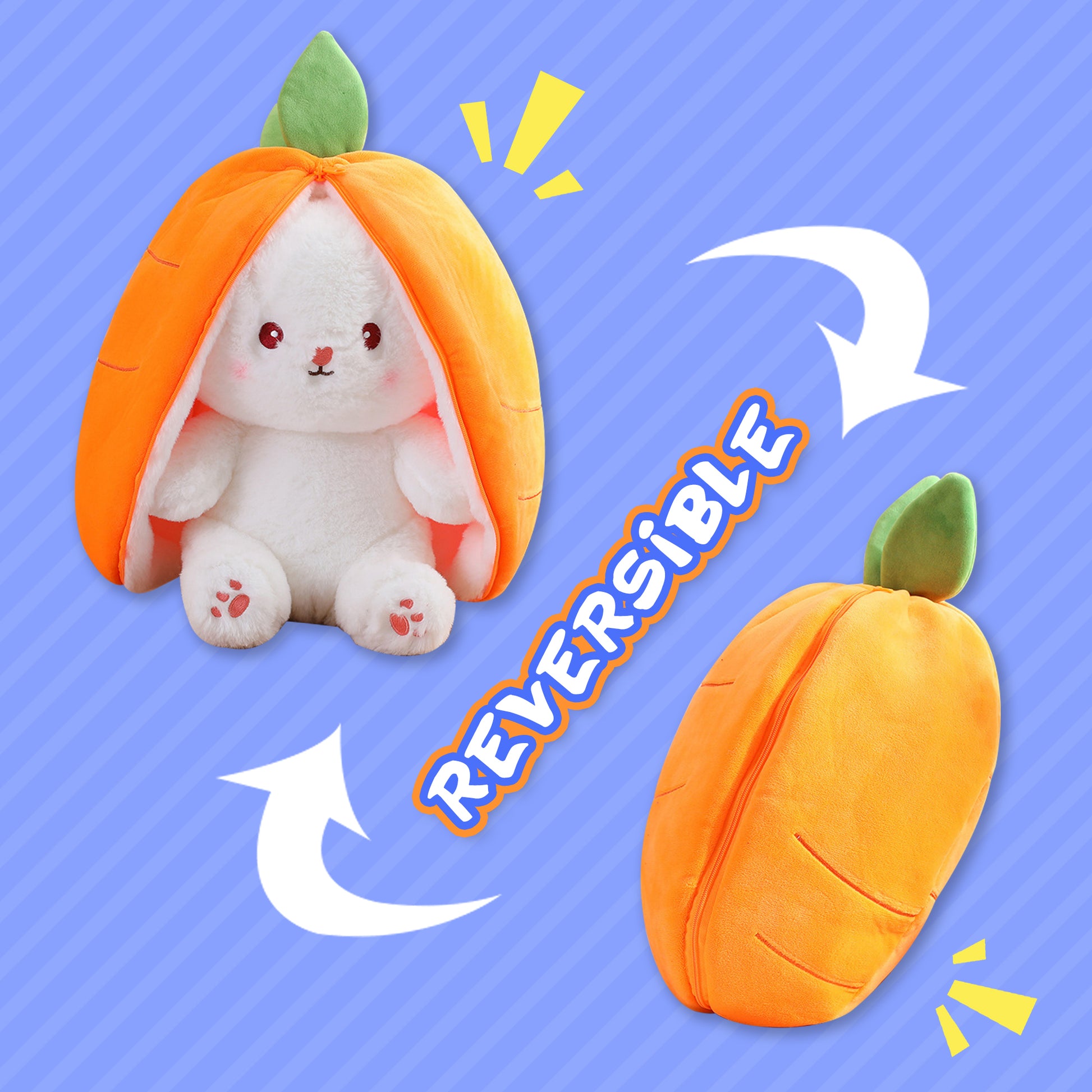 Adorable Kawaii Fruit Bunny Plush Toy - Cute Carrot & Strawberry Rabbit for Kids' Birthday & Christmas Gifts!