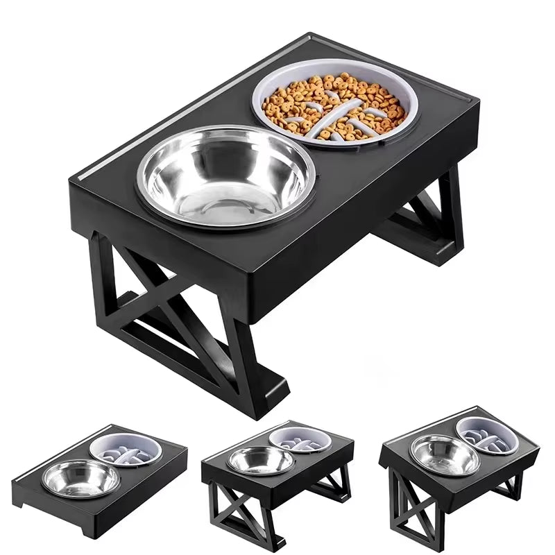 Elevate Your Dog's Dining Experience: Adjustable Slow Feeder Bowls for Medium to Large Dogs - 3 Heights for Optimal Comfort