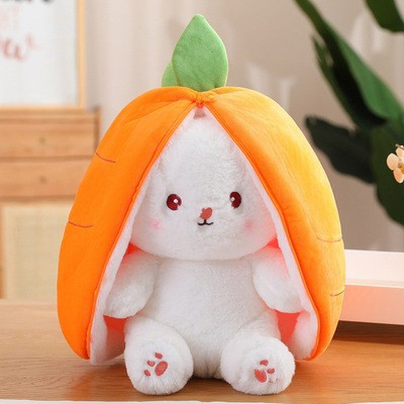Adorable Kawaii Fruit Bunny Plush Toy - Cute Carrot & Strawberry Rabbit for Kids' Birthday & Christmas Gifts!