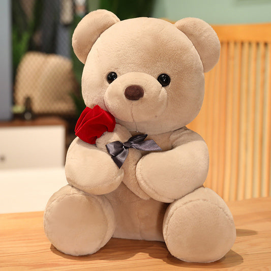 Adorable 23-45Cm Plush Teddy Bear with Roses - Perfect Birthday or Valentine's Day Gift for Girlfriend!