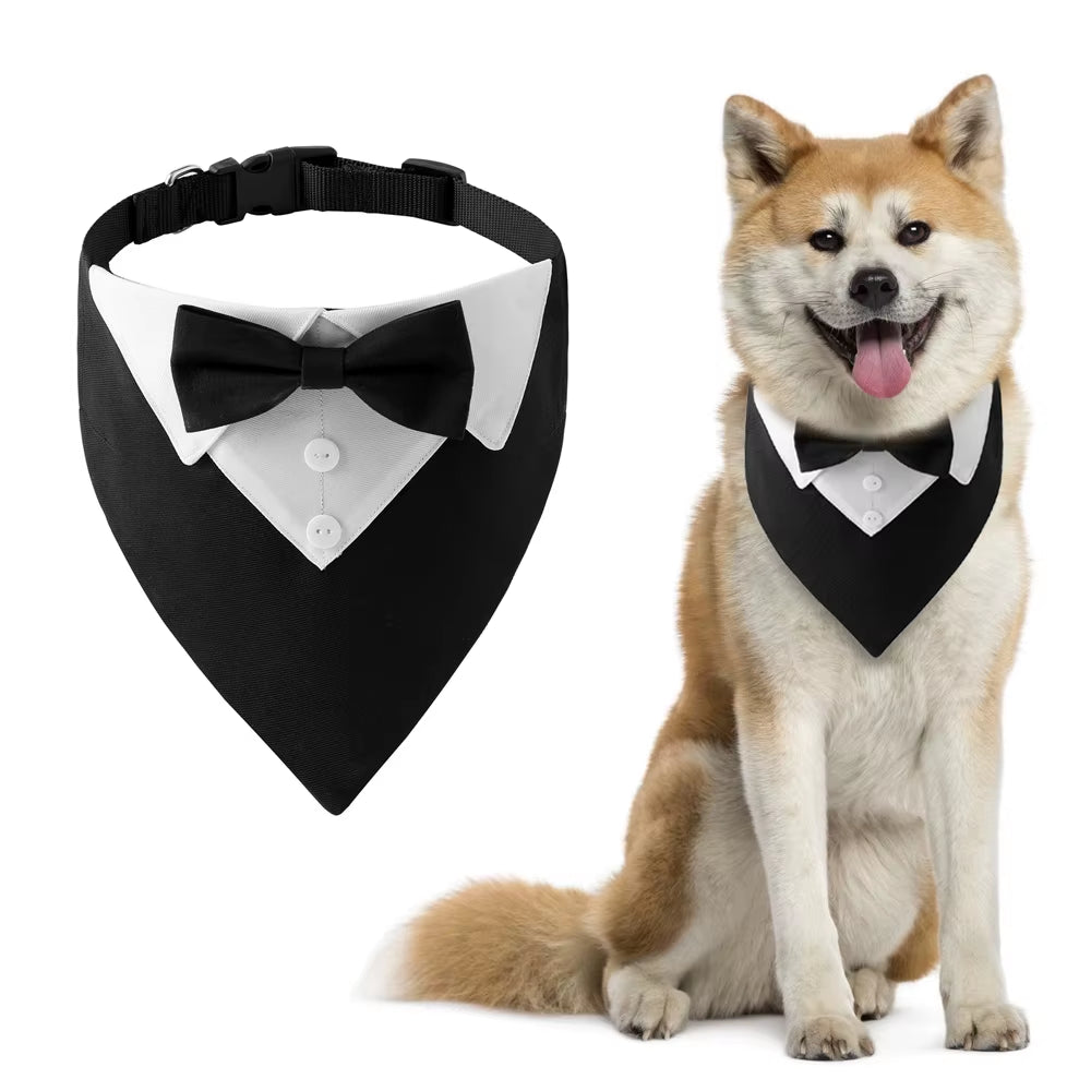 Stylish Adjustable Bow Tie Dog Collar - Perfect for Weddings, Birthdays, and Special Occasions