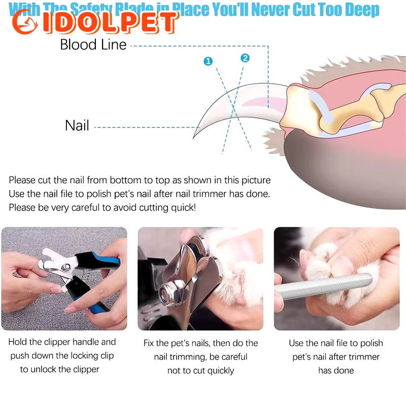 Ultimate Pet Nail Clipper with Safety Guard - Premium Stainless Steel Scissors for Safe Cat & Dog Grooming