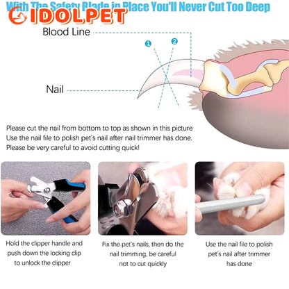 Ultimate Pet Nail Clipper with Safety Guard - Premium Stainless Steel Scissors for Safe Cat & Dog Grooming