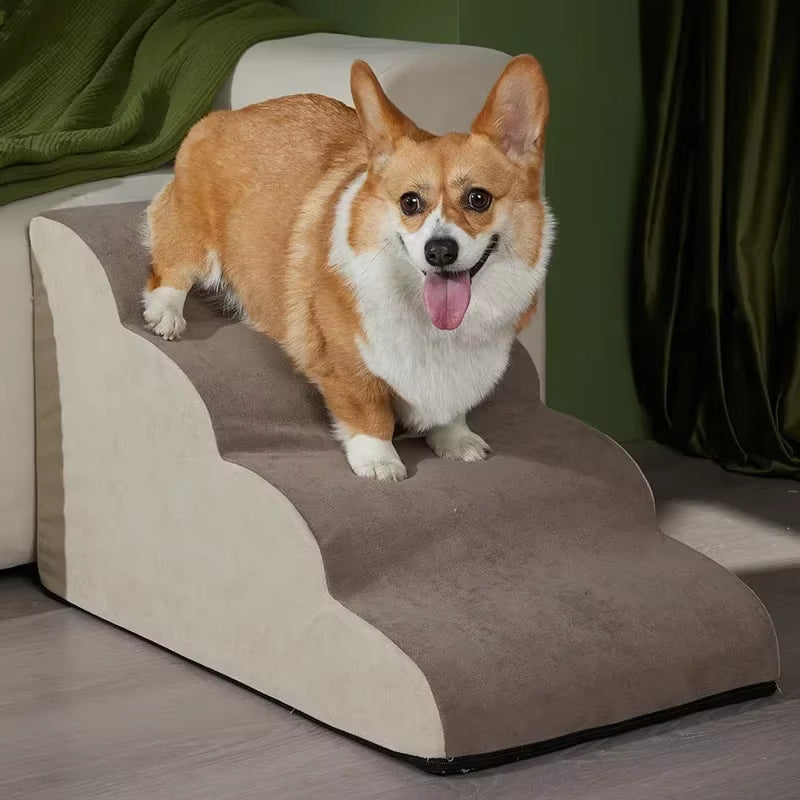 Pet Stairs for Small Dogs & Cats - Anti-Slip 2/3/4 Step Ramp Ladder with Removable Design for Easy Bed Access!