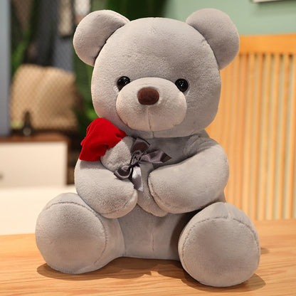 Adorable 23-45Cm Plush Teddy Bear with Roses - Perfect Birthday or Valentine's Day Gift for Girlfriend!