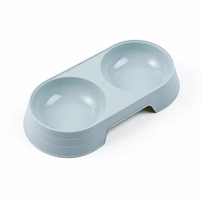 Chic Macaron Double Bowl Pet Feeder for Dogs and Cats - Perfect for Food and Water