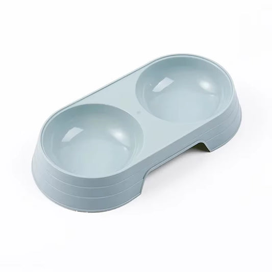 Chic Macaron Double Bowl Pet Feeder for Dogs and Cats - Perfect for Food and Water