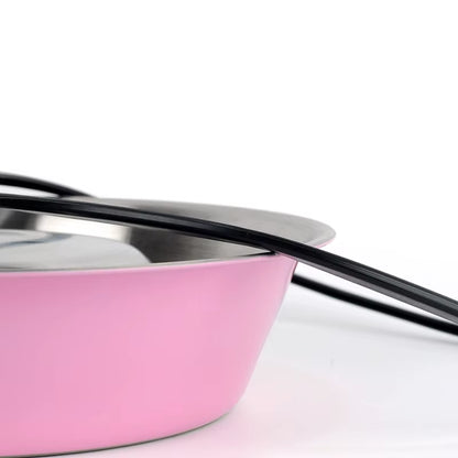 Vibrant Stainless Steel Pet Bowls - Chic Food & Water Dishes for Cats and Puppies