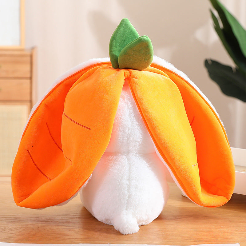 Adorable Kawaii Fruit Bunny Plush Toy - Cute Carrot & Strawberry Rabbit for Kids' Birthday & Christmas Gifts!