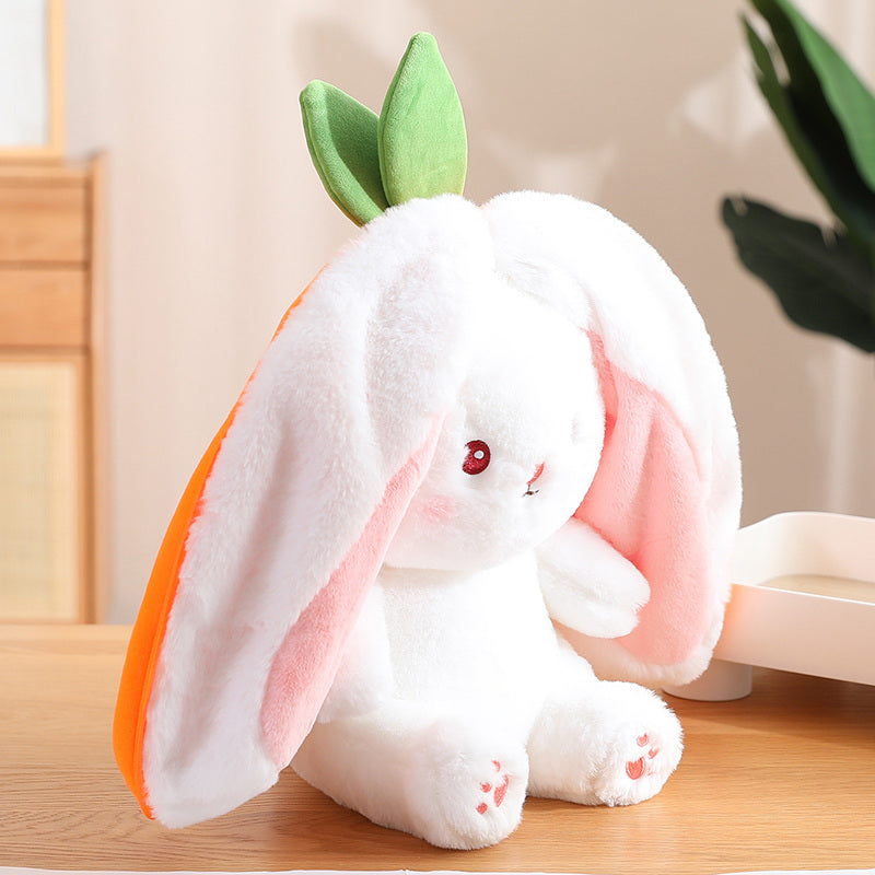 Adorable Kawaii Fruit Bunny Plush Toy - Cute Carrot & Strawberry Rabbit for Kids' Birthday & Christmas Gifts!