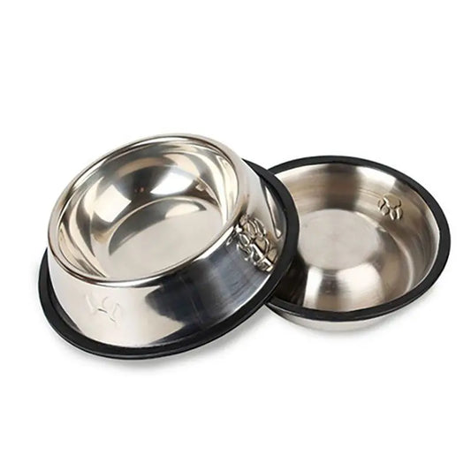Stylish Skidproof Paw Stainless Steel Dog Bowl - Perfect Feeding Solution for Your Furry Friends in 6 Sizes