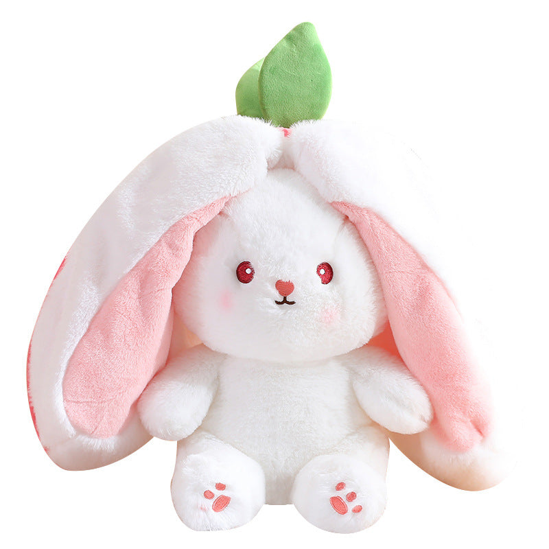 Adorable Kawaii Fruit Bunny Plush Toy - Cute Carrot & Strawberry Rabbit for Kids' Birthday & Christmas Gifts!