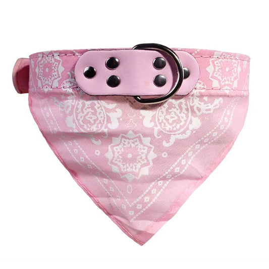 Trendy Paisley Pattern Adjustable PU Leather Pet Bandanas for Stylish Dogs & Cats