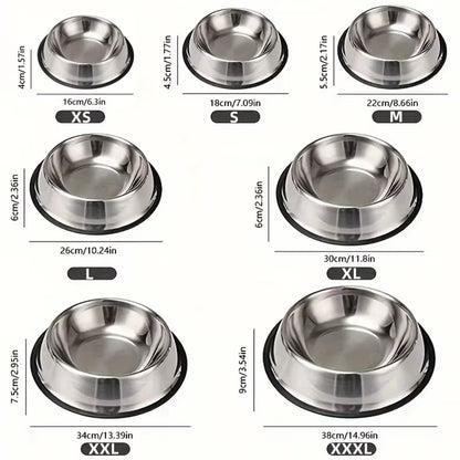 Premium Non-Slip Stainless Steel Pet Bowl with Rubber Base - Ideal for Food and Water!
