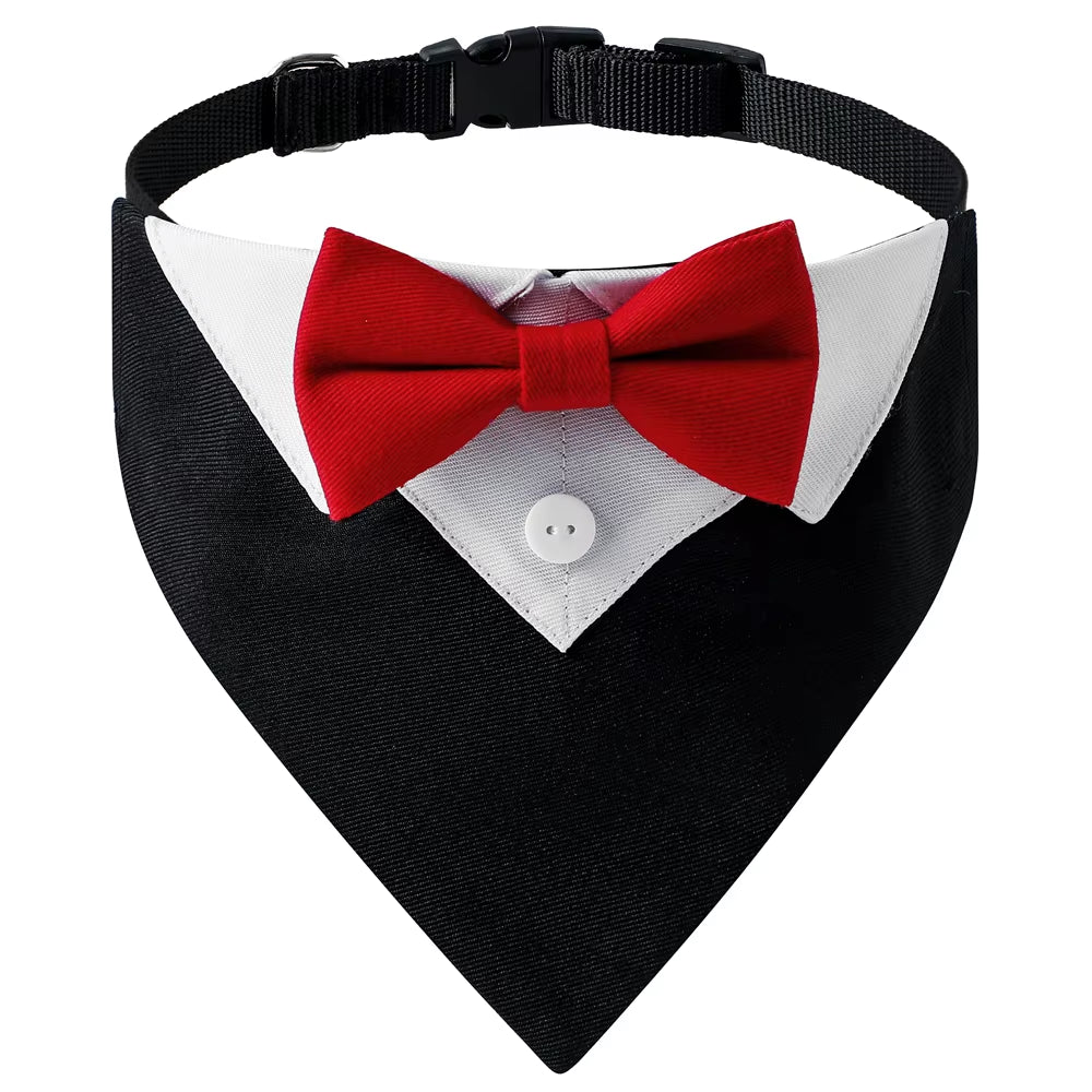 Stylish Adjustable Bow Tie Dog Collar - Perfect for Weddings, Birthdays, and Special Occasions