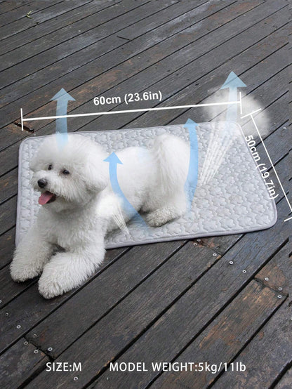 Brown Clover Pet Cooling Mat - Ice Silk Cushion Pad for Dogs & Cats, Perfect for All Sizes!