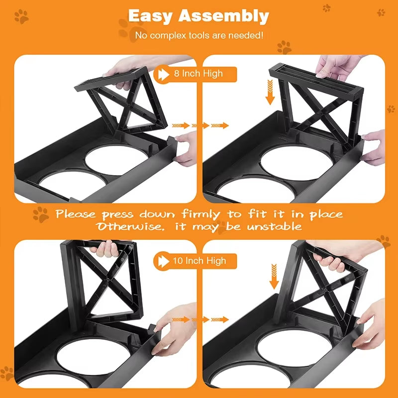 Elevate Your Dog's Dining Experience: Adjustable Slow Feeder Bowls for Medium to Large Dogs - 3 Heights for Optimal Comfort