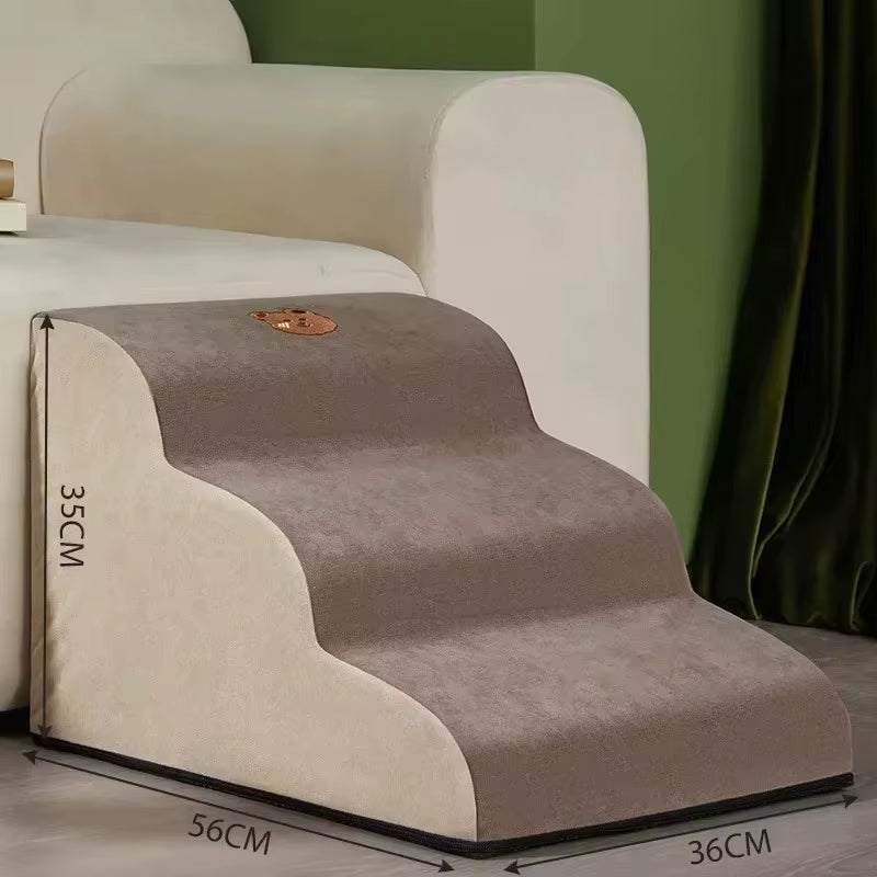 Pet Stairs for Small Dogs & Cats - Anti-Slip 2/3/4 Step Ramp Ladder with Removable Design for Easy Bed Access!