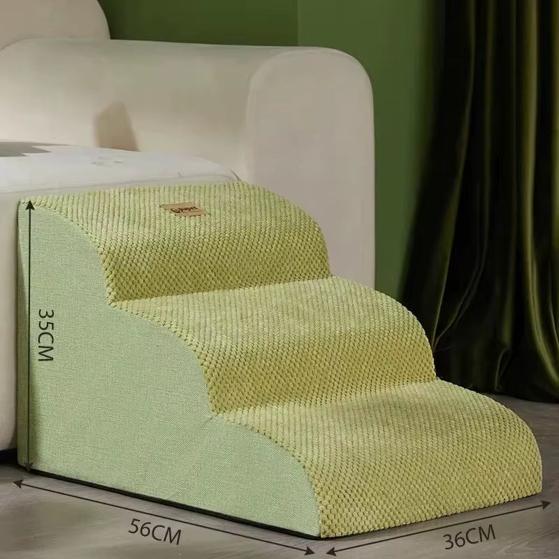 Pet Stairs for Small Dogs & Cats - Anti-Slip 2/3/4 Step Ramp Ladder with Removable Design for Easy Bed Access!