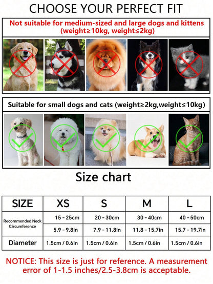 1Pc Love Pattern Jacquard Soft Pet Collar Suitable for Small Cats and Dogs (Not for Large Dogs)