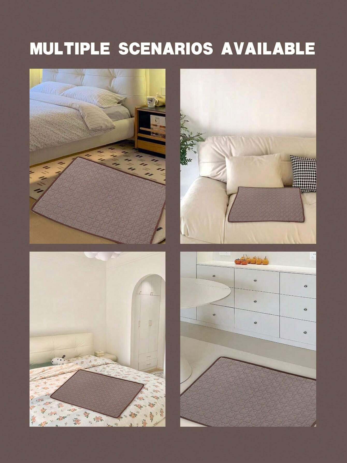 Brown Clover Pet Cooling Mat - Ice Silk Cushion Pad for Dogs & Cats, Perfect for All Sizes!