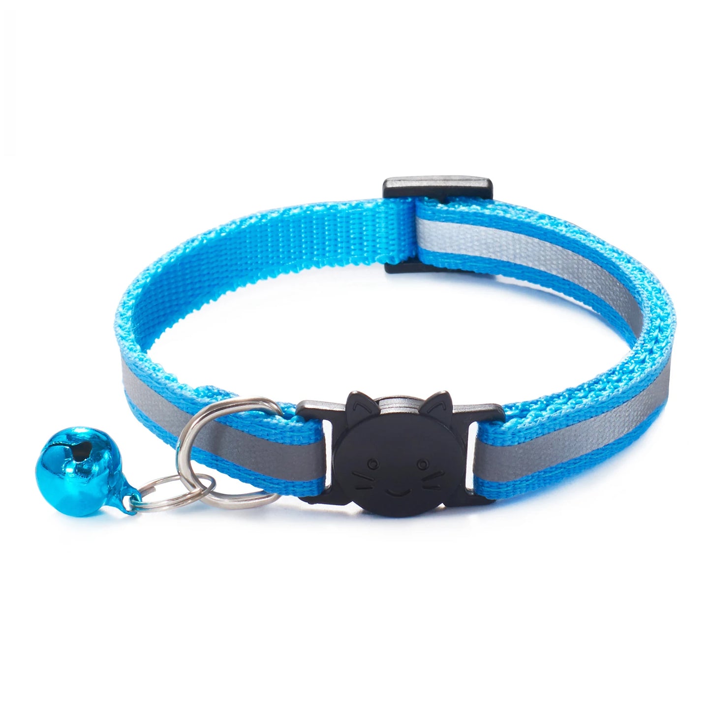 Vibrant Reflective Breakaway Cat Collar with Bell - Adjustable, Soft & Safe Design for Your Feline Friend!