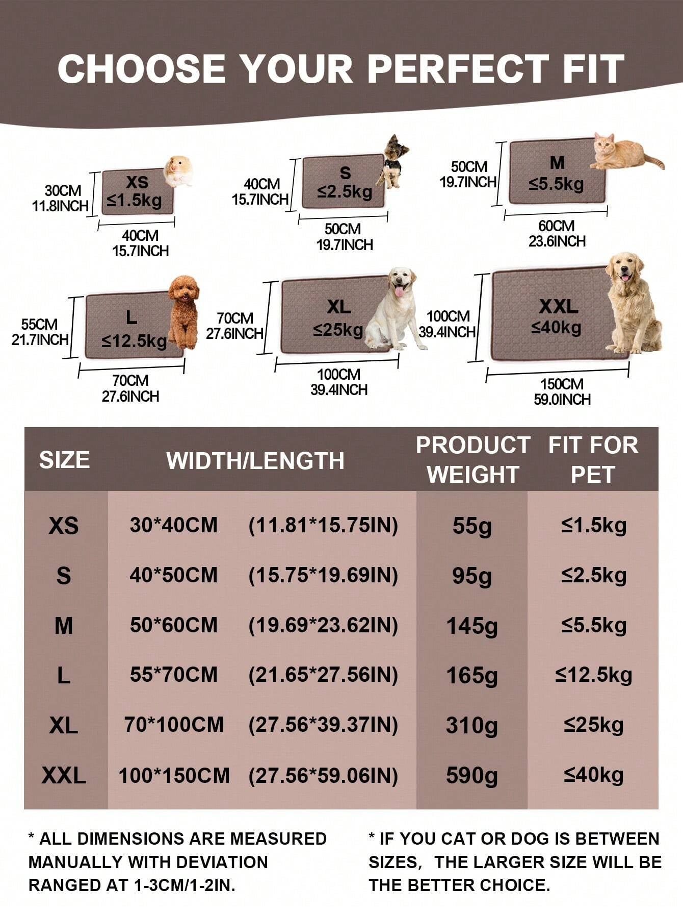 Brown Clover Pet Cooling Mat - Ice Silk Cushion Pad for Dogs & Cats, Perfect for All Sizes!