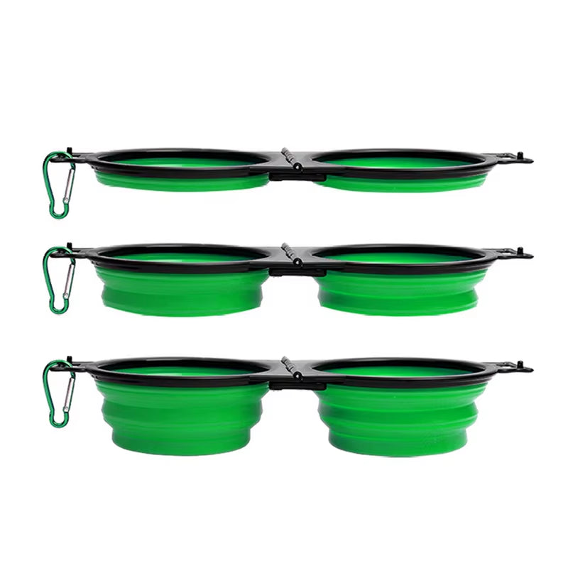 Ultimate Portable Foldable Dog Bowls - Perfect for Travel, Hiking & Camping with Secure Lock Clips for Food & Water