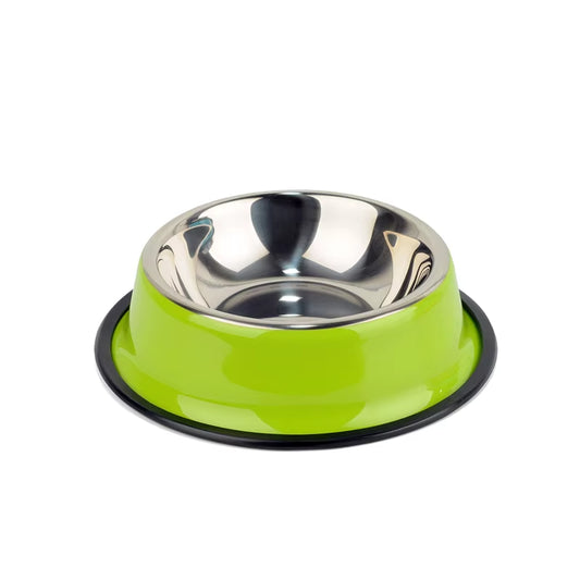 Vibrant Stainless Steel Pet Bowls - Chic Food & Water Dishes for Cats and Puppies