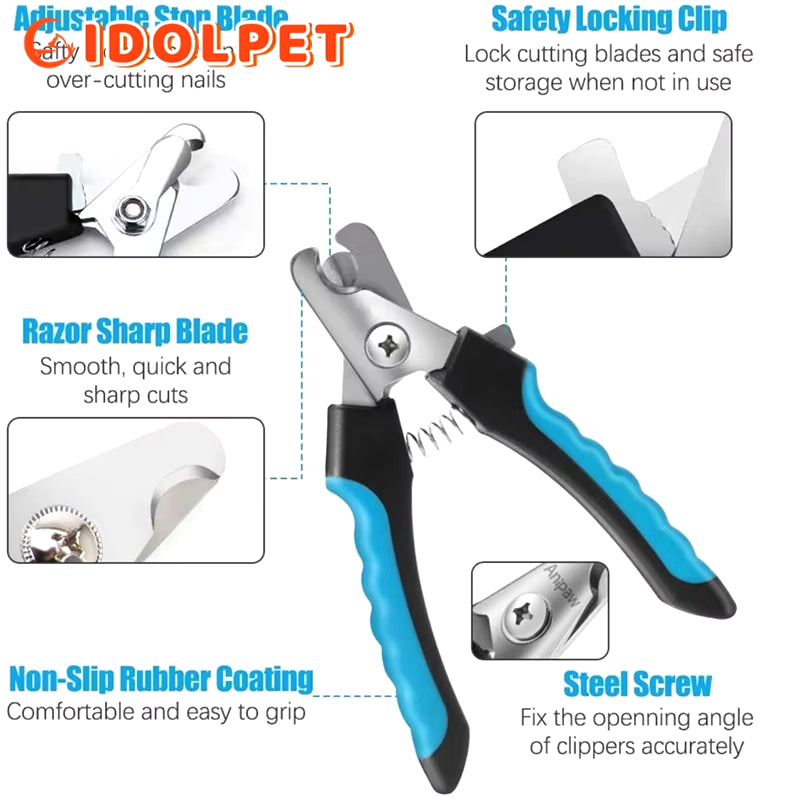Ultimate Pet Nail Clipper with Safety Guard - Premium Stainless Steel Scissors for Safe Cat & Dog Grooming