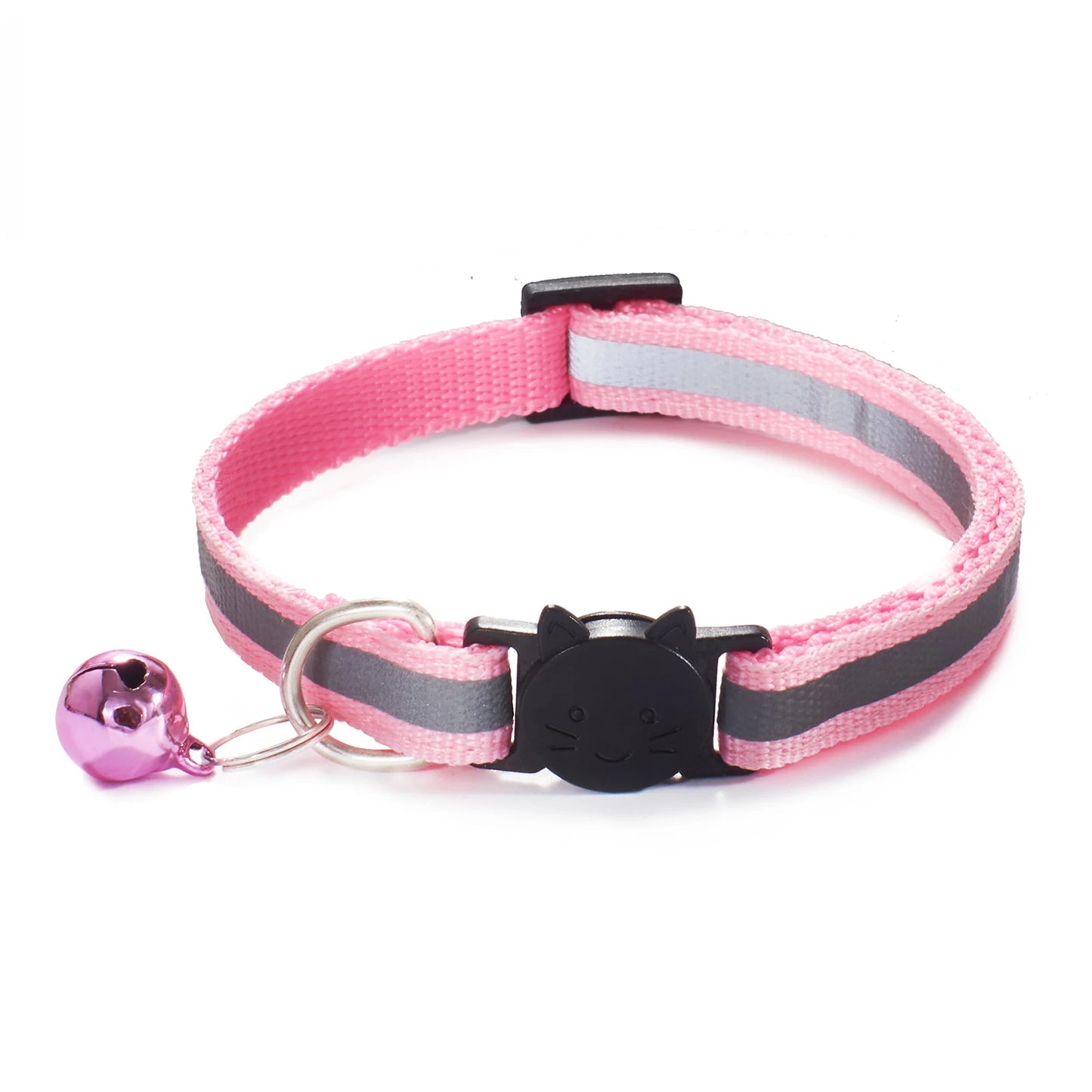 Vibrant Reflective Breakaway Cat Collar with Bell - Adjustable, Soft & Safe Design for Your Feline Friend!