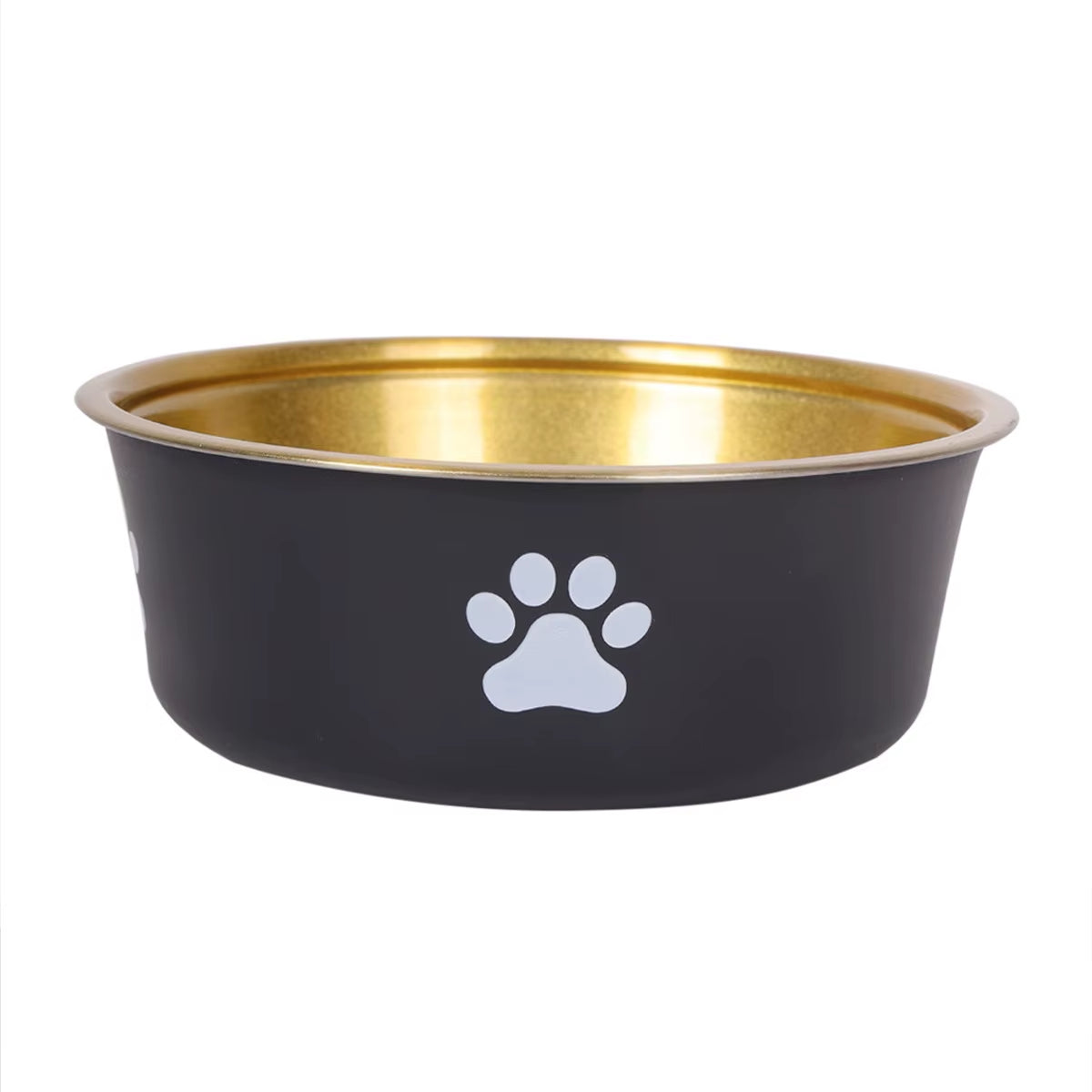 Stylish Golden Premium Stainless Steel Dog Bowl - Large Capacity & Anti-Knock Design for Mess-Free Feeding